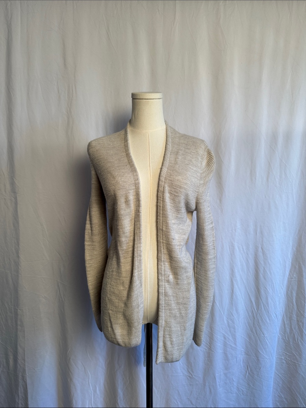 Banana Republic Open-Front Cream Beige Cardigan